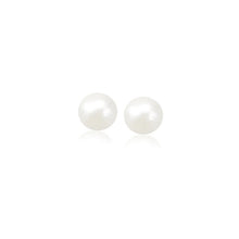 Load image into Gallery viewer, 14k Yellow Gold Freshwater Cultured White Pearl Stud Earrings (5.0 mm)
