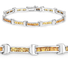 Load image into Gallery viewer, 6.48 Carat Genuine Multi Sapphire .925 Sterling Silver Bracelet
