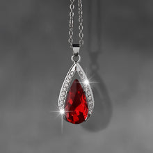 Load image into Gallery viewer, A Stylish And Exquisite Set of Black And Red Teardrop Glass Pendant Earrings And Necklace, Perfect for Valentine'S Day, Anniversaries, Birthdays, Parties, Weddings, And As Jewelry Gifts.
