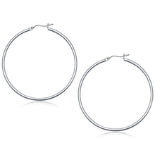 Load image into Gallery viewer, 14k White Gold Polished Hoop Earrings (50 mm)
