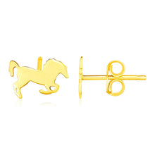 Load image into Gallery viewer, 14K Yellow Gold Horse Earrings
