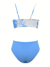 Load image into Gallery viewer, Coastal Flair V-Neck Bikini Set – Eye-Catching Random Print Two-Piece Chic Swimsuit with Spaghetti Straps High Cut Shorts and Ultra-Stretch Comfort – Women’s Summer Swimwear for Beach Days &amp; Casual Poolside Vibes
