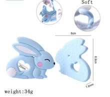 Load image into Gallery viewer, Baby Teether Silicone Rabbit Food Grade Bunny Teether Nursing Teething  Accessories Silicone Animal Teether For Kids and Baby
