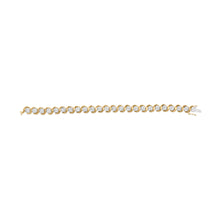 Load image into Gallery viewer, 10K Yellow Gold 4.00 Cttw Round-Cut Diamond Floral Link 7.5" Bracelet (H-I Color, I2-I3 Clarity)
