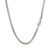 Load image into Gallery viewer, 3.0mm Sterling Silver Rhodium Plated Round Box Chain
