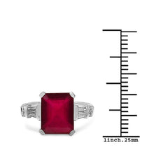 Load image into Gallery viewer, 4.30 ct. t.w. Glass Filled Ruby and White Topaz Ring in Sterling Silver
