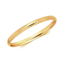 Load image into Gallery viewer, 14k Yellow Gold Dome Style Children's Bangle with Diamond Cuts
