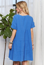 Load image into Gallery viewer, The Tiered Notched Short Sleeve Dress For Women – Versatile, Chic, Elegant, Comfortable, Fashionable Dress for Any Occasion
