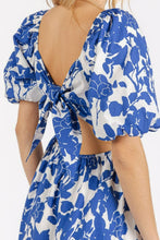 Load image into Gallery viewer, New Summer Cutout Back Floral Sweetheart Neck Puff Sleeve Dress – Unique, Romantic and Trendy Floral Dress with Puff Sleeves and Cutout Back
