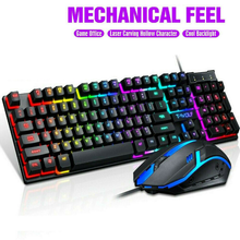 Load image into Gallery viewer, TF200 Gaming Keyboard &amp; Mouse Combo Illuminated USB Wired 104‑Key
