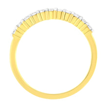 Load image into Gallery viewer, IGI Certified 1/4 Cttw Diamond 10K Yellow Gold Prong Set Fluted Band Style Ring (I-J Color, I2-I3 Clarity) - Size 7
