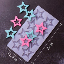 Load image into Gallery viewer, Cake Decorating Tools 3D Star Shape Silicone Mold Cupcake Chocolate Mould Decor Muffin Pan Baking Star Silicone Fondant Mold Flexible Molds Star Chocolate Mold For Dessert Candy Cupcake Topper
