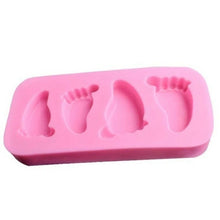 Load image into Gallery viewer, Cake Mold 3D Baby Feet Silicone Mold Chocolate Fondant Cake Decorating Baking Tool Bakeware Pudding Baking Paste Mold  Baby Foot Prints Silicone Molds, Fondant Soap Mold Baby Shower Cake Topper Decoration
