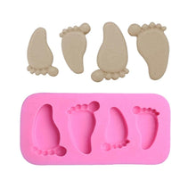 Load image into Gallery viewer, Cake Mold 3D Baby Feet Silicone Mold Chocolate Fondant Cake Decorating Baking Tool Bakeware Pudding Baking Paste Mold  Baby Foot Prints Silicone Molds, Fondant Soap Mold Baby Shower Cake Topper Decoration
