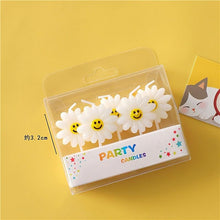 Load image into Gallery viewer, Cake Topper Bear Candles Cartoon Smiley Face Birthday Insert Creative  Party Cake Handmade Smiley Daisy Flower Cake Toppers For Birthday Party
