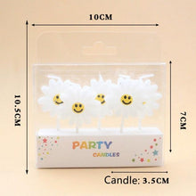 Load image into Gallery viewer, Cake Topper Bear Candles Cartoon Smiley Face Birthday Insert Creative  Party Cake Handmade Smiley Daisy Flower Cake Toppers For Birthday Party
