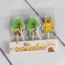 Load image into Gallery viewer, Cake Topper Bear Candles Cartoon Smiley Face Birthday Insert Creative  Party Cake Handmade Smiley Daisy Flower Cake Toppers For Birthday Party
