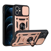 Load image into Gallery viewer, Camera Protection Shockproof Armor Case For iPhone 12 13 14 Pro Max Cover Men Cool  Woman Camera Cover And Stand Sliding Lens Protection Rotating Ring Mount  Shock Resistant Shockproof Protective Bumper
