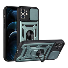 Load image into Gallery viewer, Camera Protection Shockproof Armor Case For iPhone 12 13 14 Pro Max Cover Men Cool  Woman Camera Cover And Stand Sliding Lens Protection Rotating Ring Mount  Shock Resistant Shockproof Protective Bumper
