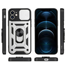 Load image into Gallery viewer, Camera Protection Shockproof Armor Case For iPhone 12 13 14 Pro Max Cover Men Cool  Woman Camera Cover And Stand Sliding Lens Protection Rotating Ring Mount  Shock Resistant Shockproof Protective Bumper

