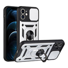 Load image into Gallery viewer, Camera Protection Shockproof Armor Case For iPhone 12 13 14 Pro Max Cover Men Cool  Woman Camera Cover And Stand Sliding Lens Protection Rotating Ring Mount  Shock Resistant Shockproof Protective Bumper
