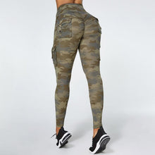 Load image into Gallery viewer, Camouflage Yoga Pants With Pockets Women Fitness Leggings Workout Sports Pocket Women Green Leggings Slim Skinny Gym Leggings Pants Push Up Elastic Slim Pants For Autumn And Winter
