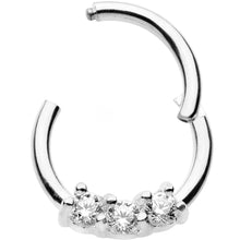 Load image into Gallery viewer, 16G 5/16 Clear Gem Hinged Segment Ring Circular Barbell
