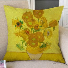 Load image into Gallery viewer, Canvas Throw Pillow Cover Famous Oil Painting Art Self Portrait Sunflower Starry Night Gallery Art Decoration Pillow Case Linen Cushion Cover Canvas Throw Pillow Cover Case for Couch Sofa Home Decoration Famous Picture Print 44x44cm
