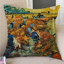 Load image into Gallery viewer, Canvas Throw Pillow Cover Famous Oil Painting Art Self Portrait Sunflower Starry Night Gallery Art Decoration Pillow Case Linen Cushion Cover Canvas Throw Pillow Cover Case for Couch Sofa Home Decoration Famous Picture Print 44x44cm
