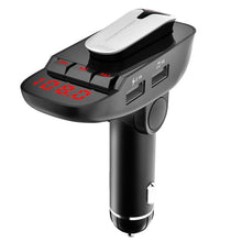 Load image into Gallery viewer, Car FM Transmitter with Wireless Earpiece 2 USB Charge Ports
