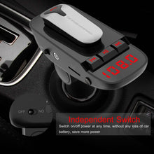 Load image into Gallery viewer, Car FM Transmitter with Wireless Earpiece 2 USB Charge Ports
