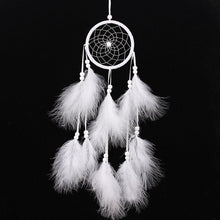 Load image into Gallery viewer, Car Interior Rear-view Mirror Hanging Decor  Small Dream Catcher Boho Nature Feather Home Decor Handmade Grids Nature Feather Car Charms Pendant Accessories Gift
