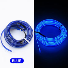 Load image into Gallery viewer, Car LED Neon Cold Light Auto Interior Atmosphere Neon Glowing Strobing Electroluminescent Wire Lights Neon Light USB 5V with Fuse Protection for Automotive Car Interior Decoration Light Refit Decoration Strips Shine Usb Cigar Lighter Driver
