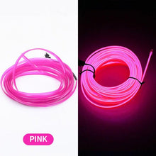 Load image into Gallery viewer, Car LED Neon Cold Light Auto Interior Atmosphere Neon Glowing Strobing Electroluminescent Wire Lights Neon Light USB 5V with Fuse Protection for Automotive Car Interior Decoration Light Refit Decoration Strips Shine Usb Cigar Lighter Driver
