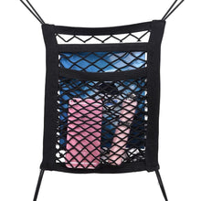 Load image into Gallery viewer, Car Storage Net Bag Organizer Holder Mesh Seat Back Hanging Trunk Luggage Hooks String Kit Off Road  Car Mesh Organizer, Seat Back Net Bag, Barrier of Backseat Pet Kids Cargo Tissue Purse Holder Car Driver Storage Netting Pouch Truck Auto Accessories
