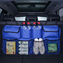 Load image into Gallery viewer, Car Trunk Organizer Adjustable Backseat Storage Bag Net High Capacity Multi-use Oxford Automobile Adjustable Strap Durable Seat Back Organizers Universal Back Seat Trunk Organizer Hanging Car Organizer Trunk Foldable Cargo Storage Backseat Trunk Organizer

