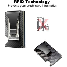 Load image into Gallery viewer, Carbon Fiber Money Clip Wallet with RFID Blocking
