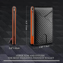 Load image into Gallery viewer, Carbon Fiber Rfid Men Wallets Bi-fold Vallet Billfold
