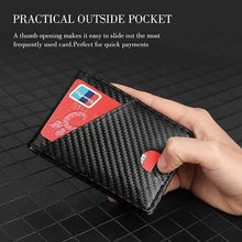 Load image into Gallery viewer, Carbon Fiber Rfid Men Wallets Bi-fold Vallet Billfold
