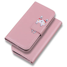 Load image into Gallery viewer, Cartoon Animal Cute Leather Wallet Flip Case Creative Magnetic Protective Cover Lovely Animal Flip Leather Phone Case For iPhone 13 12 11 Pro X XS XR Max Card Holder Funny Phone Cover
