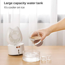Load image into Gallery viewer, Cartoon Cat Fan Humidifier USB Charging Desktop Mute Hydrating Humidifier
