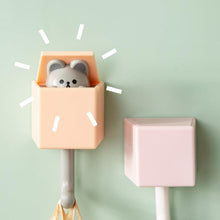 Load image into Gallery viewer, Cartoon Cat Hook Self Adhesive Dormitory Bedroom Door Hangers Hooks Key Umbrella Towel Cap Coat Rack Wall Animal Decoration Rack Non-Marking Hook Nail-Free Animal Hook Entrance Key Strong Sticking Hook
