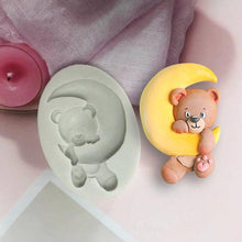 Load image into Gallery viewer, Cartoon Cute Moon 3D Bear Silicone Mold Baby Birthday Party Cupcake Decoration Tool Dessert Pastry Fudge Chocolate Candy Baking Silicone Fondant Molds For Teddy Bear
