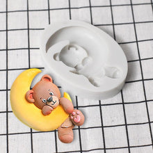 Load image into Gallery viewer, Cartoon Cute Moon 3D Bear Silicone Mold Baby Birthday Party Cupcake Decoration Tool Dessert Pastry Fudge Chocolate Candy Baking Silicone Fondant Molds For Teddy Bear
