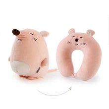 Load image into Gallery viewer, Cartoon Deformable U-shape Neck Pillows Hamster U-Shaped Neck Pillow Throw Pillow Neck Supporter Foam particle Headrest Office Nap Desktop Pad Headrest &amp; Neck Pillow For Kids Boys &amp; Girls Teens Travel Accessories For Airplane Car
