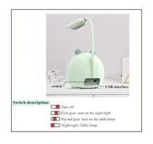 Load image into Gallery viewer, Cartoon Desk Lamp Eye Protection Energy-saving Reading Lamp USB Charging Sleeping Night Light LED Table Lamp for Kids Cute Study Lamps for Bedroom Décor
