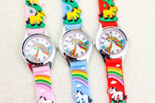 Load image into Gallery viewer, Cartoon Unicorn Childrens Watch 3D Rainbow Pony Girl Wristwatch Quartz Kids Watches Student Silicone Children Toddler Wrist Watch Birthday Gift For Girls Cute Child Watches
