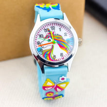 Load image into Gallery viewer, Cartoon Unicorn Childrens Watch 3D Rainbow Pony Girl Wristwatch Quartz Kids Watches Student Silicone Children Toddler Wrist Watch Birthday Gift For Girls Cute Child Watches
