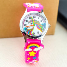 Load image into Gallery viewer, Cartoon Unicorn Childrens Watch 3D Rainbow Pony Girl Wristwatch Quartz Kids Watches Student Silicone Children Toddler Wrist Watch Birthday Gift For Girls Cute Child Watches
