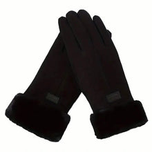 Load image into Gallery viewer, Cashmere Warm Suede Leather Plush Touch Screen Gloves
